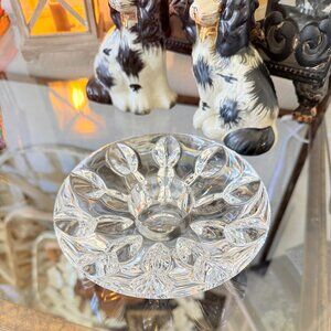 Vintage Signed Miller Rogaska Equinox Snowflake Tea light Holder